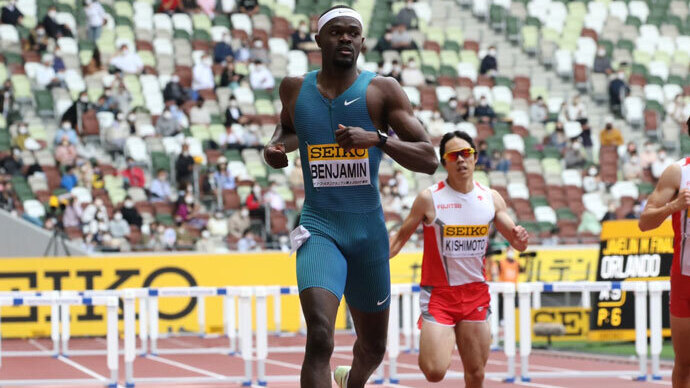 【セイコーゴールデングランプリ2022】男子400mハードル、東京オリンピック2位のライ・ベンジャミン選手が優勝