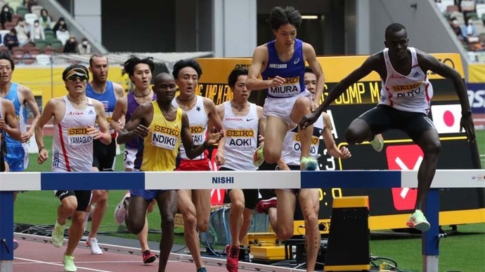 【セイコーゴールデングランプリ2022】男子3000m障害物、追い上げる三浦龍司選手