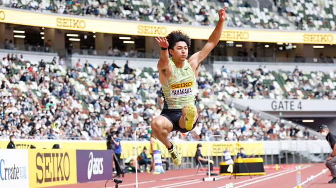 【セイコーゴールデングランプリ2022】男子走幅跳、山川夏輝選手が優勝!