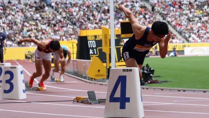 【セイコーGGP】男子 400m:緊張のスタートシーン。優勝を飾ったのはリースホルダー(オーストラリア)
